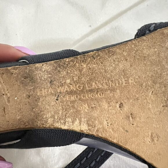 Vera Wang Lavender Shoes Womens 6 Sandal Flats Ankle Strap Fringe Bow Fashion - Picture 7 of 10